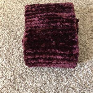 Hand knitted scarf. Dark plum. Thick and super soft